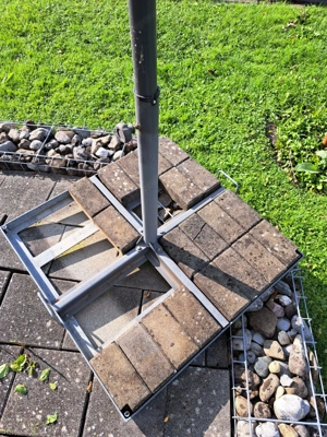 Sonnenschirm, weiß, inkl. Plattenständer Bild 2