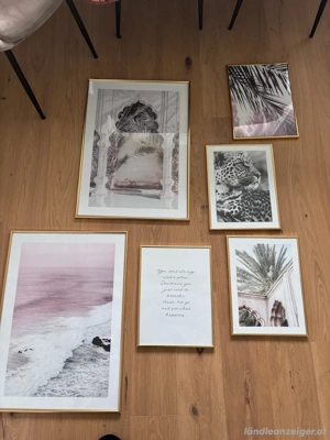 5er Set goldene Bilderrahmen   sommerlich, Strand & Fernweh Bild 2