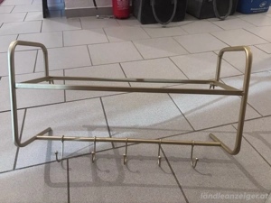 Stylische Wandgarderobe in Gold & Glas Bild 2