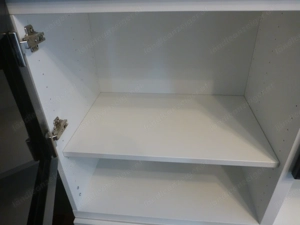 Ikea Besta Lappviken Hochregal Weiß und Vitrinengläser Schwarz Soft Close Bild 3