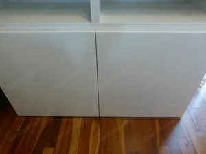 Ikea Besta Lappviken Hochregal Weiß und Vitrinengläser Schwarz Soft Close Bild 2