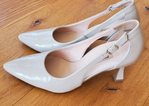 Paul Green Schuhe Glattleder Beige Größe 6 (39,5) NIE GETRAGEN !