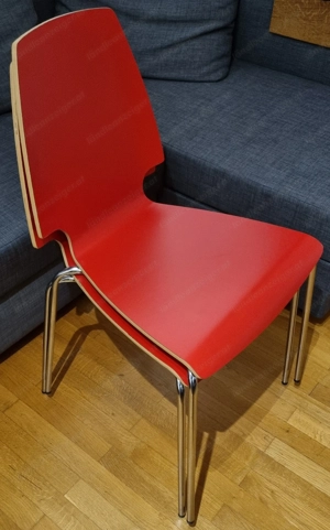 2x IKEA VILMAR Stuhl, rot, neuwertig Bild 2