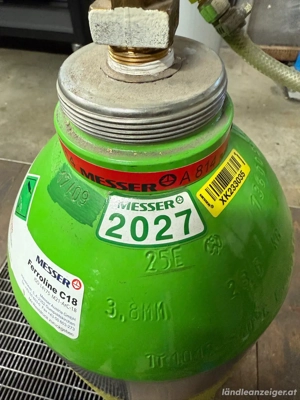 20 Liter schutzgasflasche halbvoll 100bar Bild 4