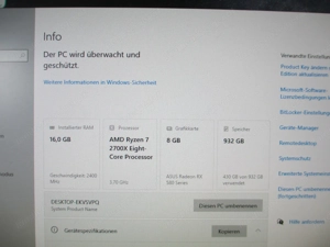 Komplett PC  *Ryzen 7 + 16GB Ram + 8Gb ASUS Grafik* Bild 5