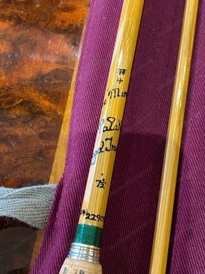 Hardy Marvel 7 1 2ft Palakona Bambus Fliegenrute 3-teilig 2 Spitzen mit Lederrohr Bild 2