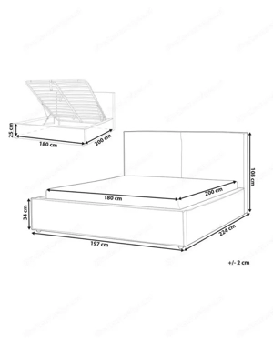 Polsterbett beige mit Bettkasten 180 x 200cm Bild 2