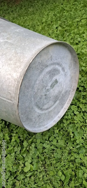 Alter Zinkkübel Holzgriffe Bild 3