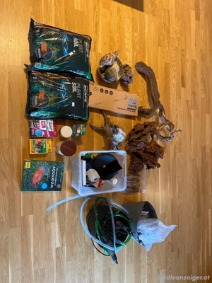 Aquarium mit Futterautomat und Deko Bild 5