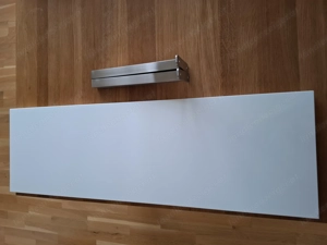 Wandboard Regalbrett Weiß mit Halterungen 80 x 25 cm Bild 3