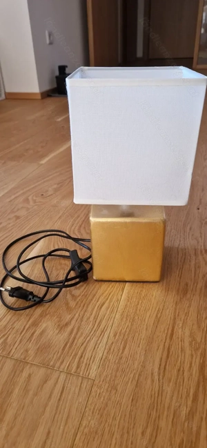 Nachttisch Lampe weiß Gold 