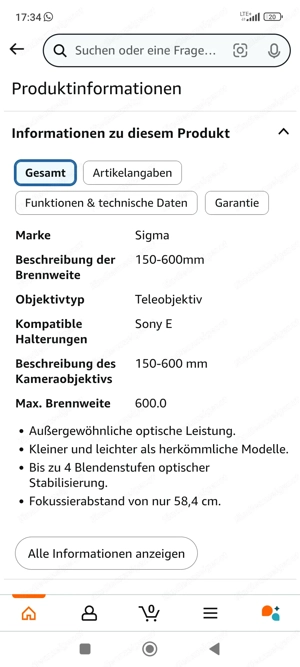 Objektiv Sigma 150-600mm F5-6.3 DG Bild 6