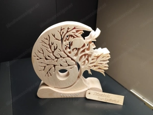 Lebensbaum aus Zirbenholz mit Swarovski-Strass