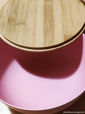 Salatschüssel mit Deckel rosa Bild 2