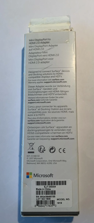 Mini Dispaly Port Adapter auf HDMI 2.0 Microsoft Surface   Bild 2