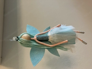 Elfe   Fee in Blau, Elfe mit Tüll zum hängen, H. 18 cm, Dekohänger Bild 3