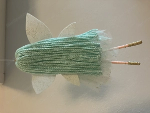 Elfe   Fee in Blau Weiß, Elfe mit Tüll zum hängen, H. 18 cm, Dekohänger Bild 4