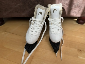 1 Paar Frauen-Mädchen-Eislaufschuhe, Größe 37, Marke HEAD, weiß, innen gefüttert, inkl. Schützer. Bild 2
