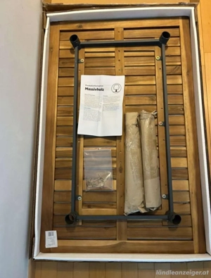 NEU: Garten  Balkon Tisch - massives Akazienholz Bild 3