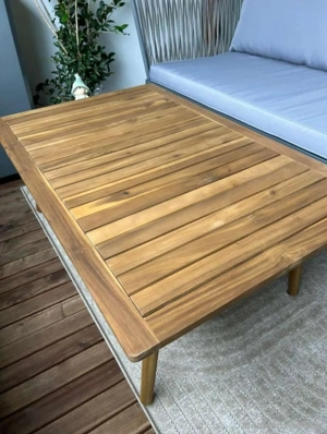 NEU: Garten  Balkon Tisch - massives Akazienholz Bild 4