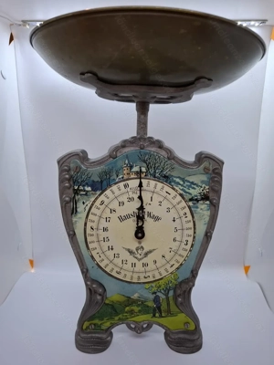 Antik Teller Waage Jugendstil alt um 1900 Sammlerstück  Bild 3