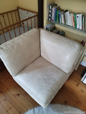 Ledersofa beige-2er&Eck-Teile  Bild 2