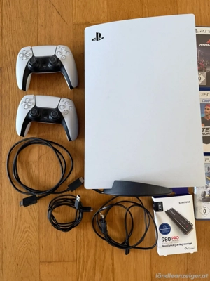 Playstation Sony PS 5 Disc Konsole inkl. 2 TB SSD + 8 Spiele + 2 Sony Controller Bild 4