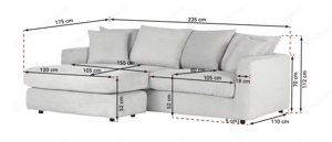 Neuwertiges Cord Ecksofa in Beige Bild 4