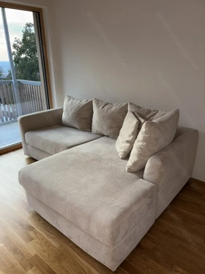 Neuwertiges Cord Ecksofa in Beige Bild 3