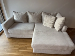 Neuwertiges Cord Ecksofa in Beige Bild 2