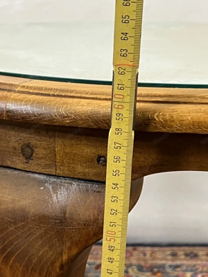  Jugendstil Tisch Nussbaum mit Glasplatte Gründerzeit Esstisch Bild 9