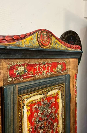 Barock Schrank Bauernschrank Bauernmöbel handbemalt Kasten Bild 4