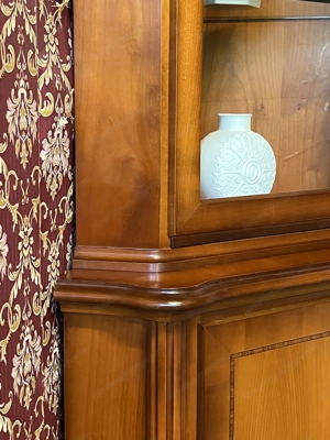 Barock Vitrine Stilmöbel Kirschbaum Biedermeier Sammlervitrine Vintage Louis XV Bild 5