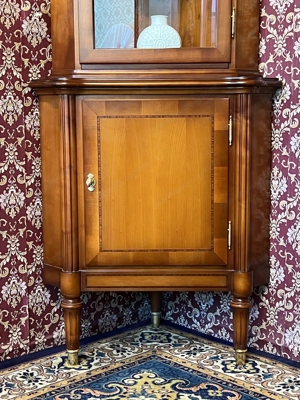 Barock Vitrine Stilmöbel Kirschbaum Biedermeier Sammlervitrine Vintage Louis XV Bild 2