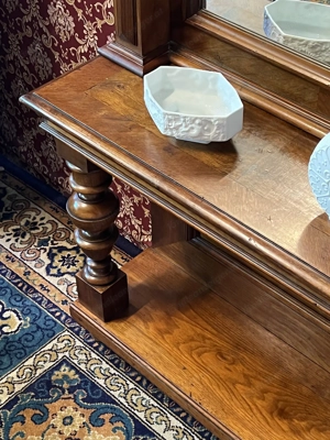 Gründerzeit Garderobe Spiegel Nussbaum Diele Flur ANTIK Barock Vintage Massivholz  Bild 5