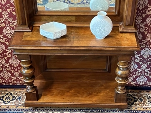 Gründerzeit Garderobe Spiegel Nussbaum Diele Flur ANTIK Barock Vintage Massivholz  Bild 6