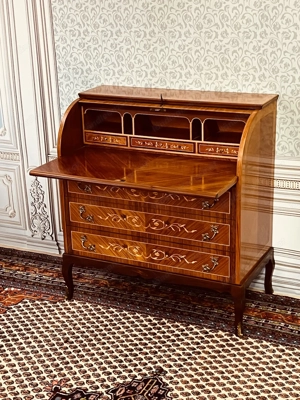 Barock Sekretär Biedermeier Kirschbaum Louis XV Empire STILMÖBEL mit Intarsien  Bild 9