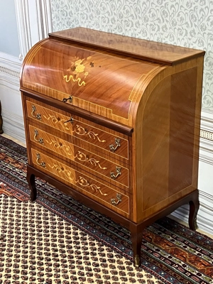 Barock Sekretär Biedermeier Kirschbaum Louis XV Empire STILMÖBEL mit Intarsien  Bild 7