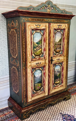 Barock Schrank Bauernschrank Landhaus Kleiderschrank Dielenschrank Kasten Bild 7