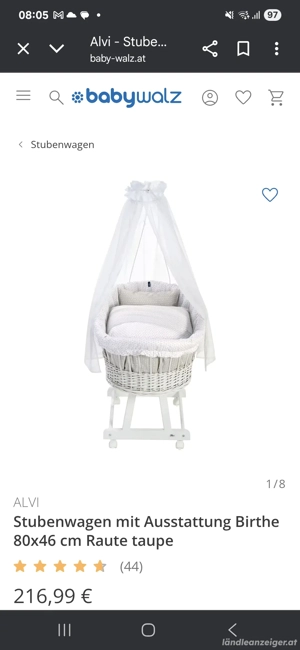 Stubenwagen Alvi mit Rollen