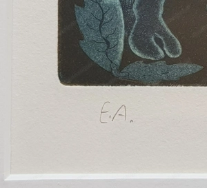 Landschaft mit exotischen Tieren, Farbradierung von Francis Lubas Imanjama, geboren in Sansibar 1959 Bild 3