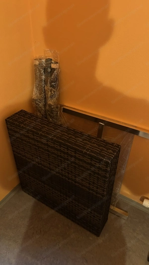 Polyrattan Hochtisch (mit Glasplatte) und zwei Stühlen Bild 6