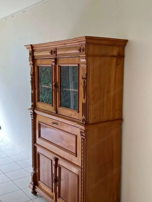 Biedermeier Sekretär Gründerzeit Kirschbaum Vitrine Bild 6