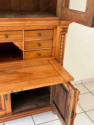 Biedermeier Sekretär Gründerzeit Kirschbaum Vitrine Bild 8
