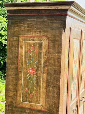 Biedermeier Schrank Bauernschrank bemalt Barock Gründerzeit antik Bauernmöbel Kasten Bild 8