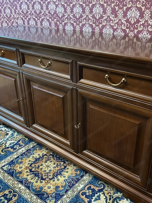 Biedermeier Kommode Anrichte Sideboard Barock  Nussbaum dunkel Landhaus Schrank Stilmöbel Louis XV R Bild 4