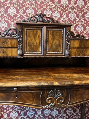 Biedermeier Sekretär Louis Philippe Aufsatzsekretär Schreibtisch Barock Mahagoni  Bild 3