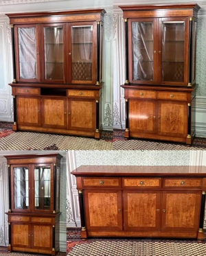 Biedermeier Vitrine Selva Schrank Kirschbaum Louis XV Empire STILMÖBEL Bild 10