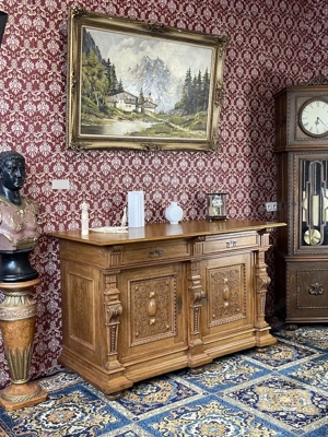 Gründerzeit Kommode Anrichte Sideboard Eiche massiv 