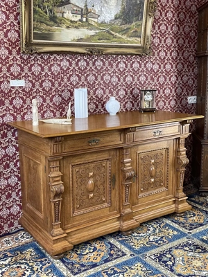 Gründerzeit Kommode Anrichte Sideboard Eiche massiv  Bild 7